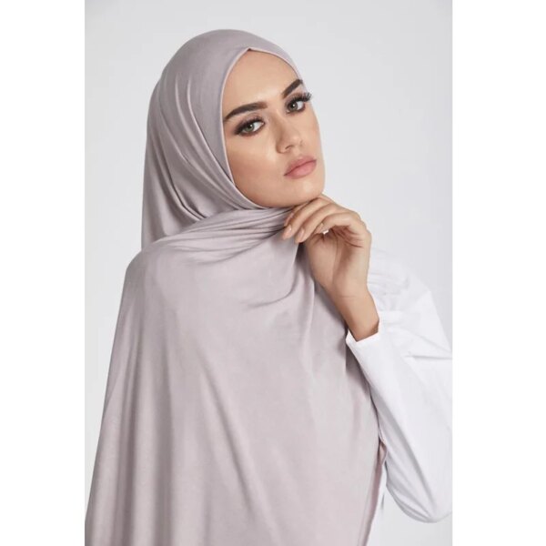 Hijab en Jersey de Coton Modal – Long Châle Doux & Respirant pour Femme – Image 2