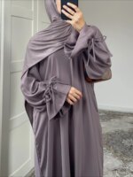 Robe musulmane élégante à lacets – Style Abaya Jalabiya 2025 – Image 2