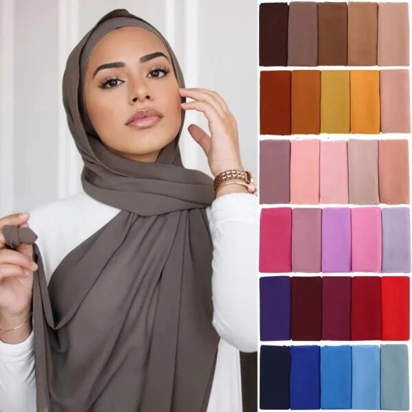 Hijab Femme Long en Mousseline – Léger, Élégant et Confortable – Image 1