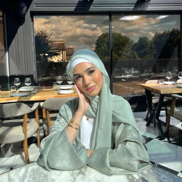 Brillant Abaya chauve-souris Satin – Image 2