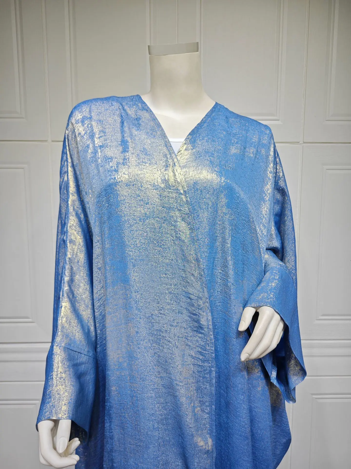 Brillant fête Abaya Ramadan Eid chauve-souris Satin ouvert Kimono dubaï luxe musulman Damen Abayas pour les femmes caftan robe vêtements islamiques