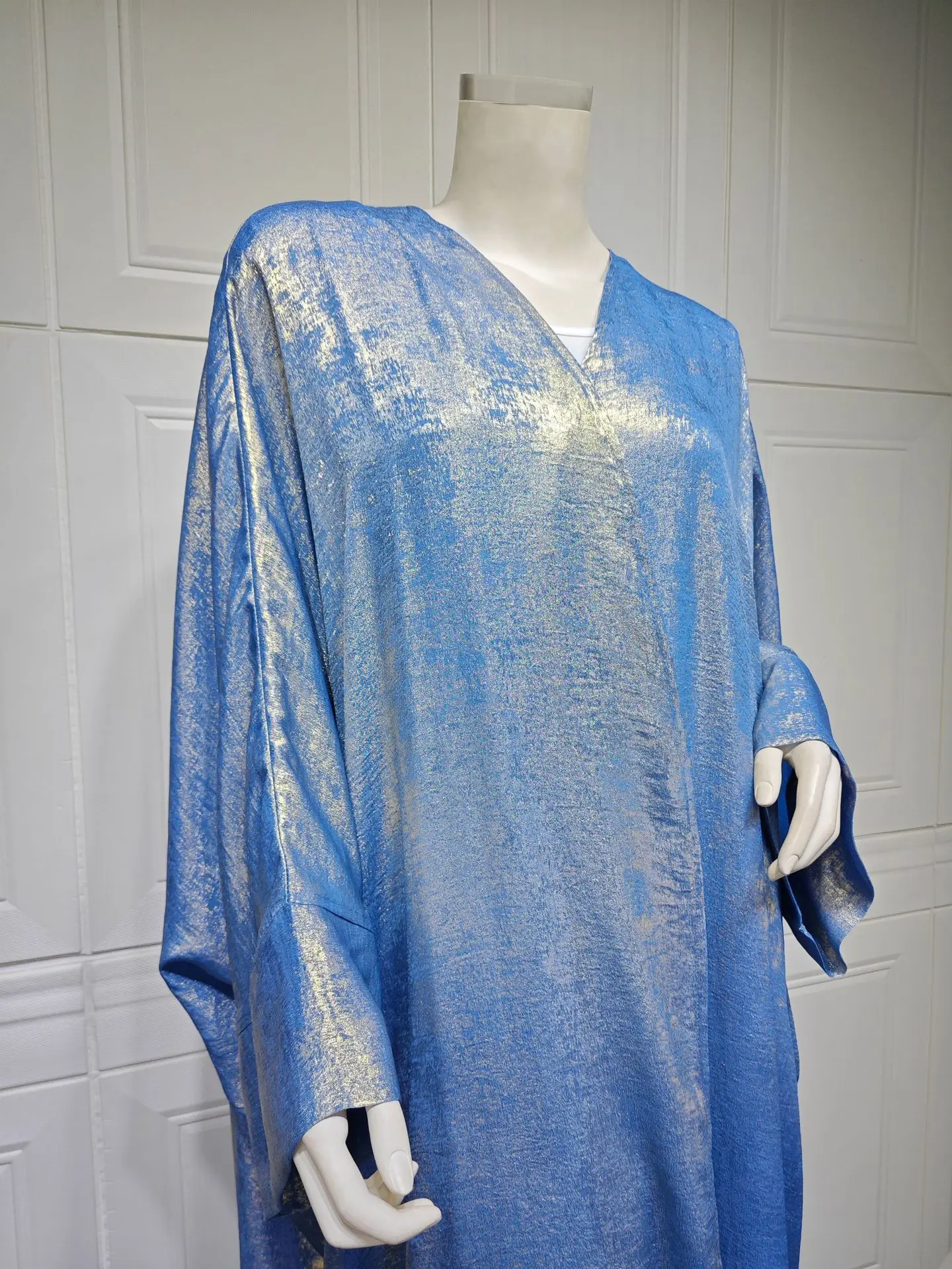 Brillant fête Abaya Ramadan Eid chauve-souris Satin ouvert Kimono dubaï luxe musulman Damen Abayas pour les femmes caftan robe vêtements islamiques