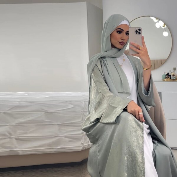 Brillant Abaya chauve-souris Satin – Image 1