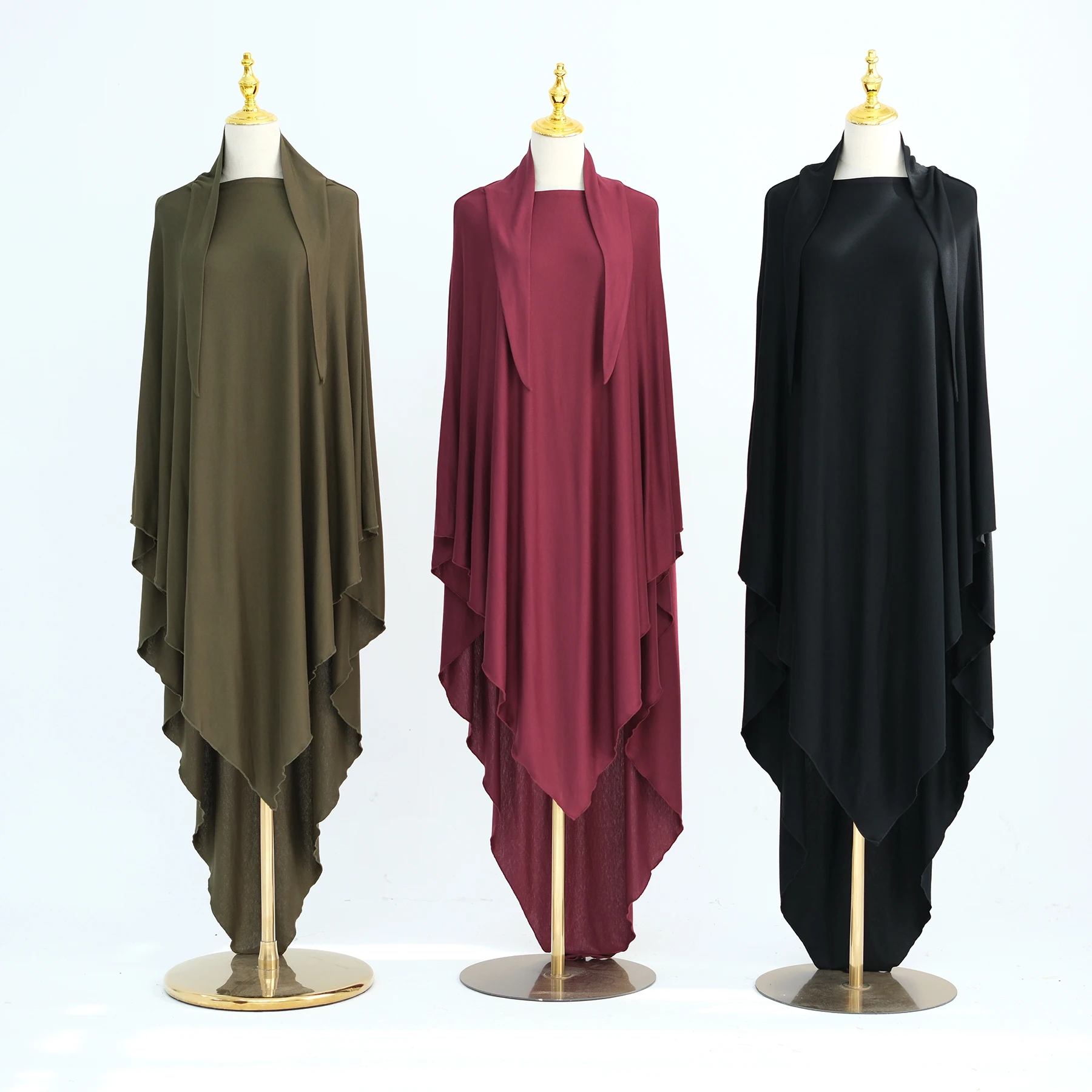 Khimar long en jersey coton – Hijab fluide pour femmes