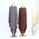 Khimar long en jersey coton – Hijab fluide pour femmes – Image 2
