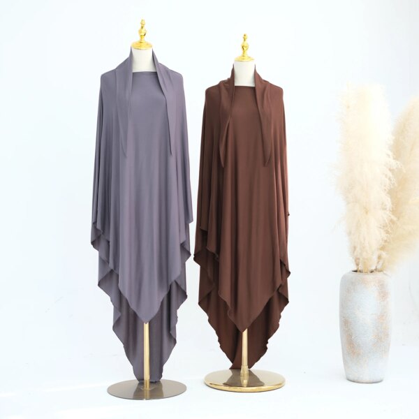 Khimar long en jersey coton – Hijab fluide pour femmes – Image 2