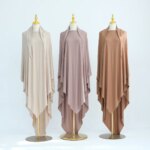 Khimar long en jersey coton – Hijab fluide pour femmes – Image 4