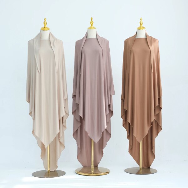 Khimar long en jersey coton – Hijab fluide pour femmes – Image 4