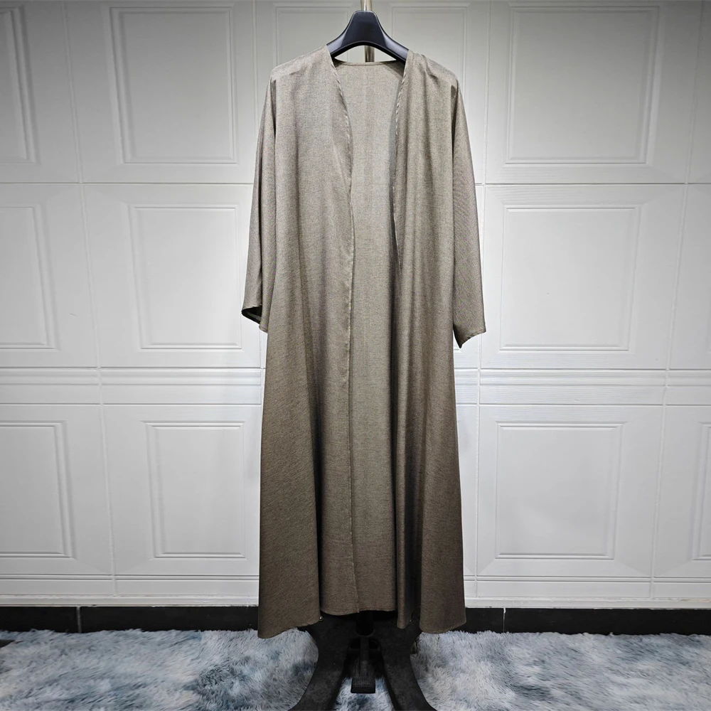 Kimono chauve-souris coton & lin – Robe musulmane ample style caftan Dubaï