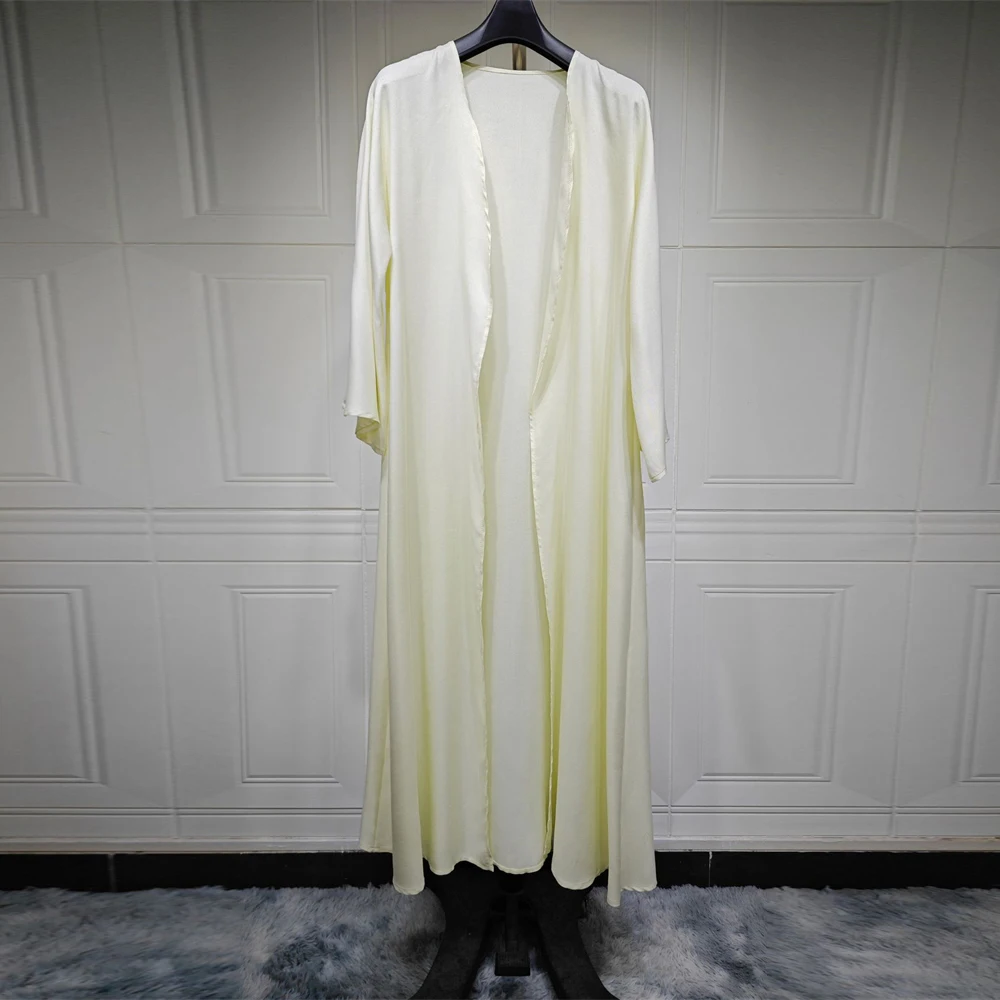 Kimono chauve-souris coton & lin – Robe musulmane ample style caftan Dubaï