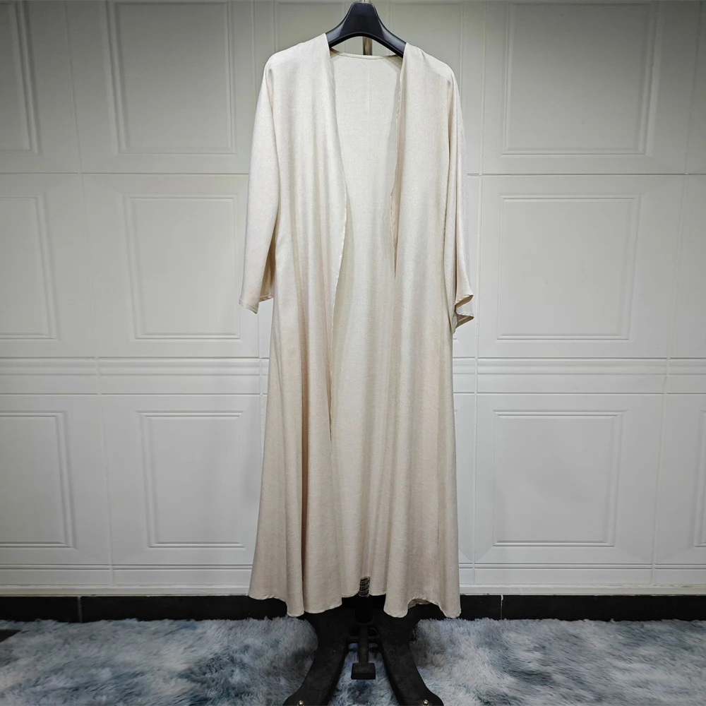 Kimono chauve-souris coton & lin – Robe musulmane ample style caftan Dubaï