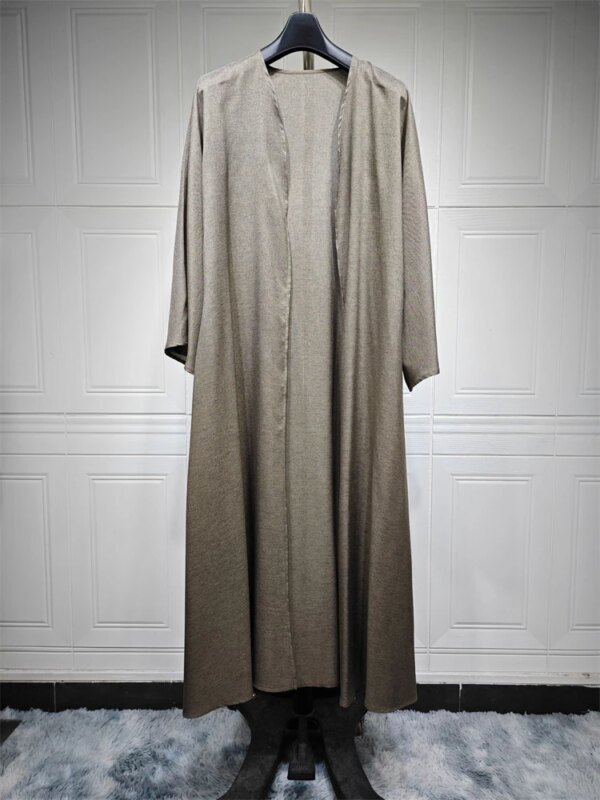 Kimono chauve-souris coton & lin – Robe musulmane ample style caftan Dubaï – Image 3