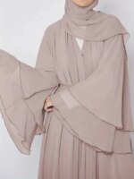 Robe modeste longue à taille nouée – Ensemble élégant avec hijab et manteau – Image 6