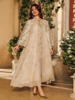 Abaya brodé avec détails dorés – Image 2