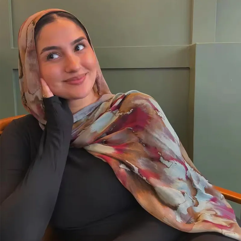 Hijab imprimé fleuri Modal léger doux coton