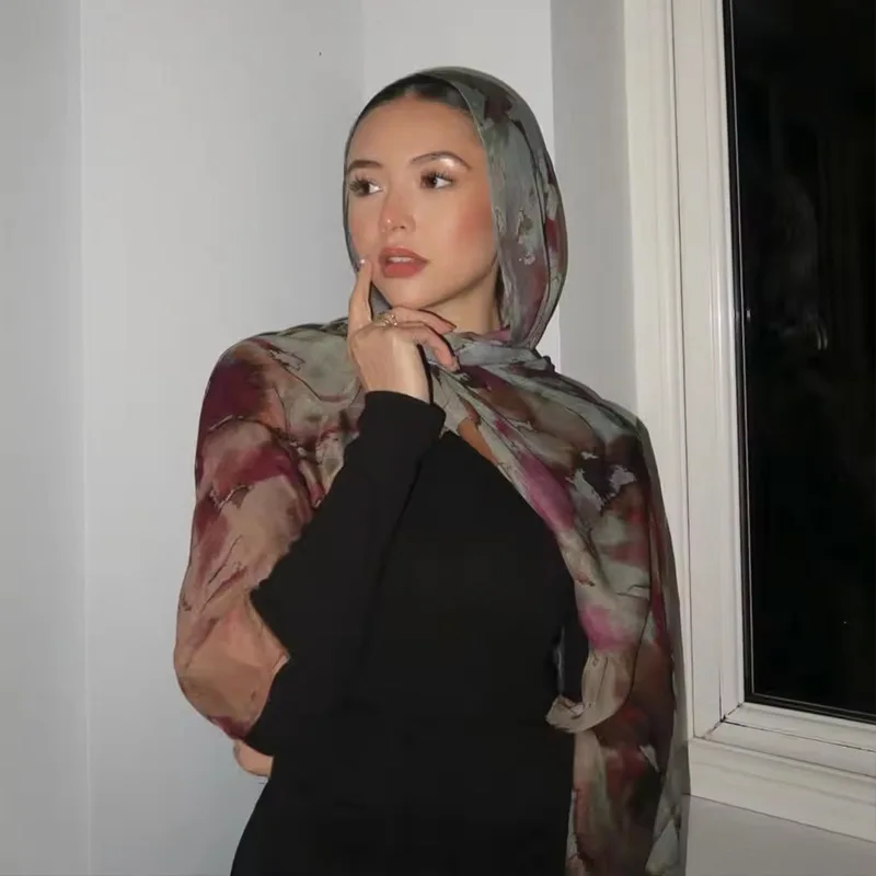 Hijab imprimé fleuri Modal léger doux coton