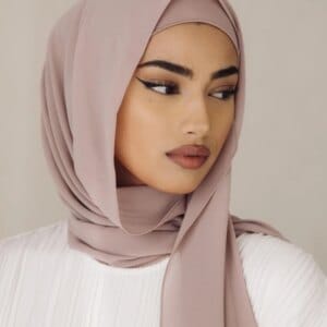 Ensemble 2 pièces en mousseline de soie, Hijab