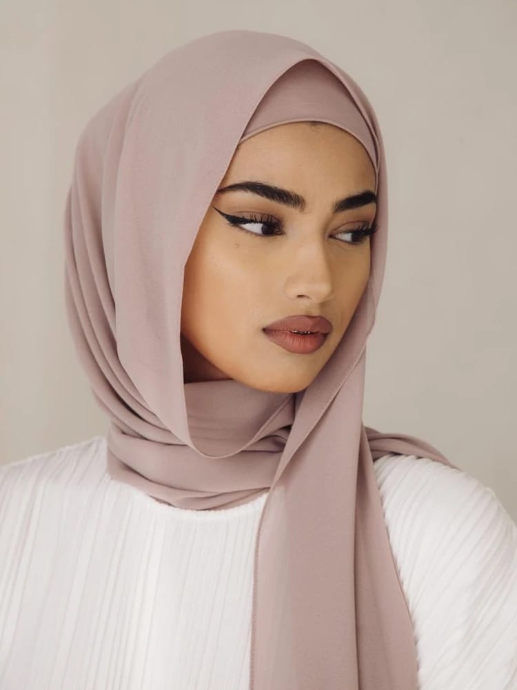 Ensemble 2 pièces en mousseline de soie, Hijab