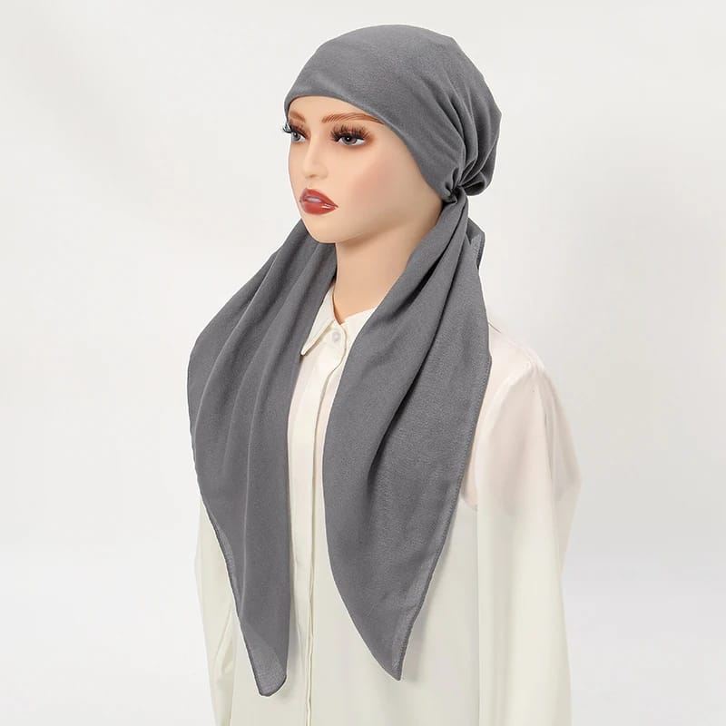 Hijab innovant long, coton, lin, doux, élastique pour femmes