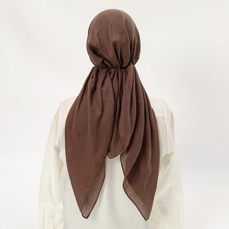 Hijab innovant long, coton, lin, doux, élastique pour femmes