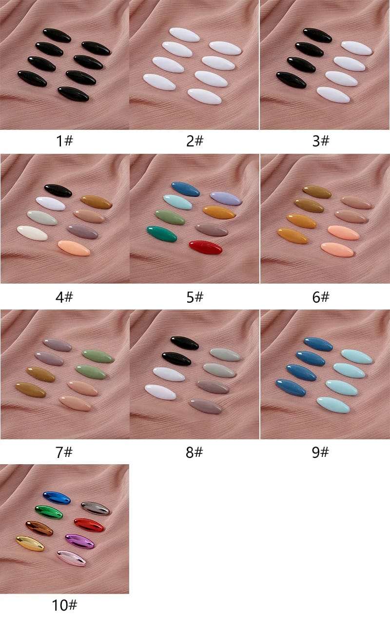 Épingles pour écharpe, couleur unie, Ellipse, broche de sécurité en plastique