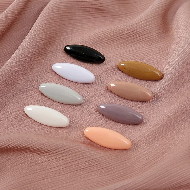 Épingles pour écharpe, couleur unie, Ellipse, broche de sécurité en plastique