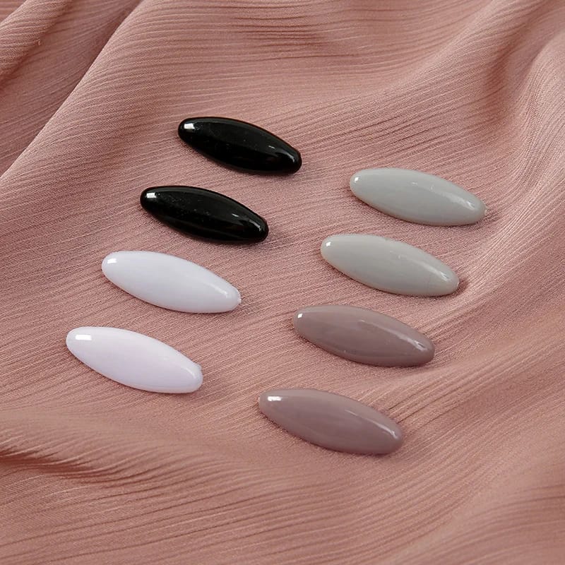 Épingles pour écharpe, couleur unie, Ellipse, broche de sécurité en plastique