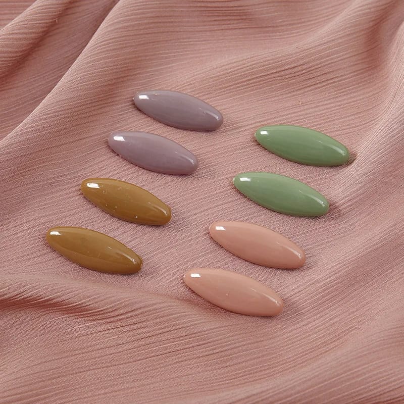 Épingles pour écharpe, couleur unie, Ellipse, broche de sécurité en plastique