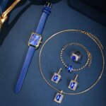 Montres carrées de luxe, ensemble de bijoux classiques simples, 6 pièces, 5 pièces, 1 pièce – Image 6