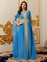 Abaya caftan en dentelle ethnique marocain – Image 3