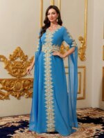 Abaya caftan en dentelle ethnique marocain – Image 4