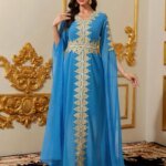Abaya caftan en dentelle ethnique marocain