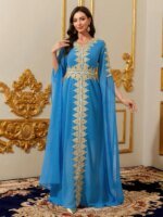 Abaya caftan en dentelle ethnique marocain