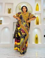 Robe  ample pour femmes/dames, maxi, imprimé, manches courtes – Image 2