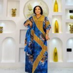 Robe  ample pour femmes/dames, maxi, imprimé, manches courtes