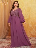 Robe de Soirée à Paillettes, Manches sulf – Image 3