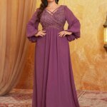 Robe de Soirée à Paillettes, Manches sulf