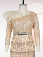 Robes de soirée pompon, paillettes, élégante – Image 6