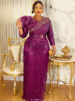 Robes de soirée pompon, paillettes, élégante – Image 3