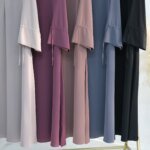 Abaya-Robe de couleur unie – Image 7