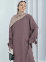 Abaya à lacets manches maroc décontracté