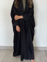 Abaya ample à manches longues ouvert sur le devant – Image 4