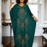 Robe en strass en manches chauve-souris