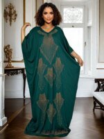 Robe en strass en manches chauve-souris