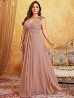 Unithorse Grande taille col en V sans manches buste froncé – Image 4