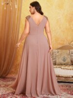 Unithorse Grande taille col en V sans manches buste froncé – Image 2