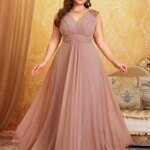 Unithorse Grande taille col en V sans manches buste froncé