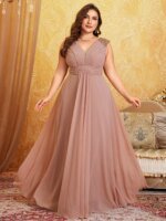 Unithorse Grande taille col en V sans manches buste froncé