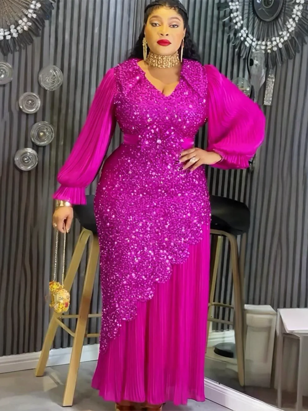 Robes élégantes grande taille à paillettes Robes élégantes grande taille à paillettes