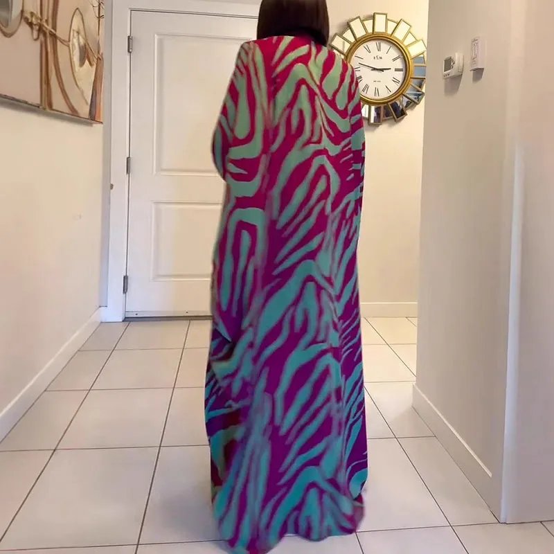 Robe de soirée plissée, ample, Chic, manches chauve-souris, en col v Robe de soirée plissée, ample, Chic, manches chauve-souris, en col v